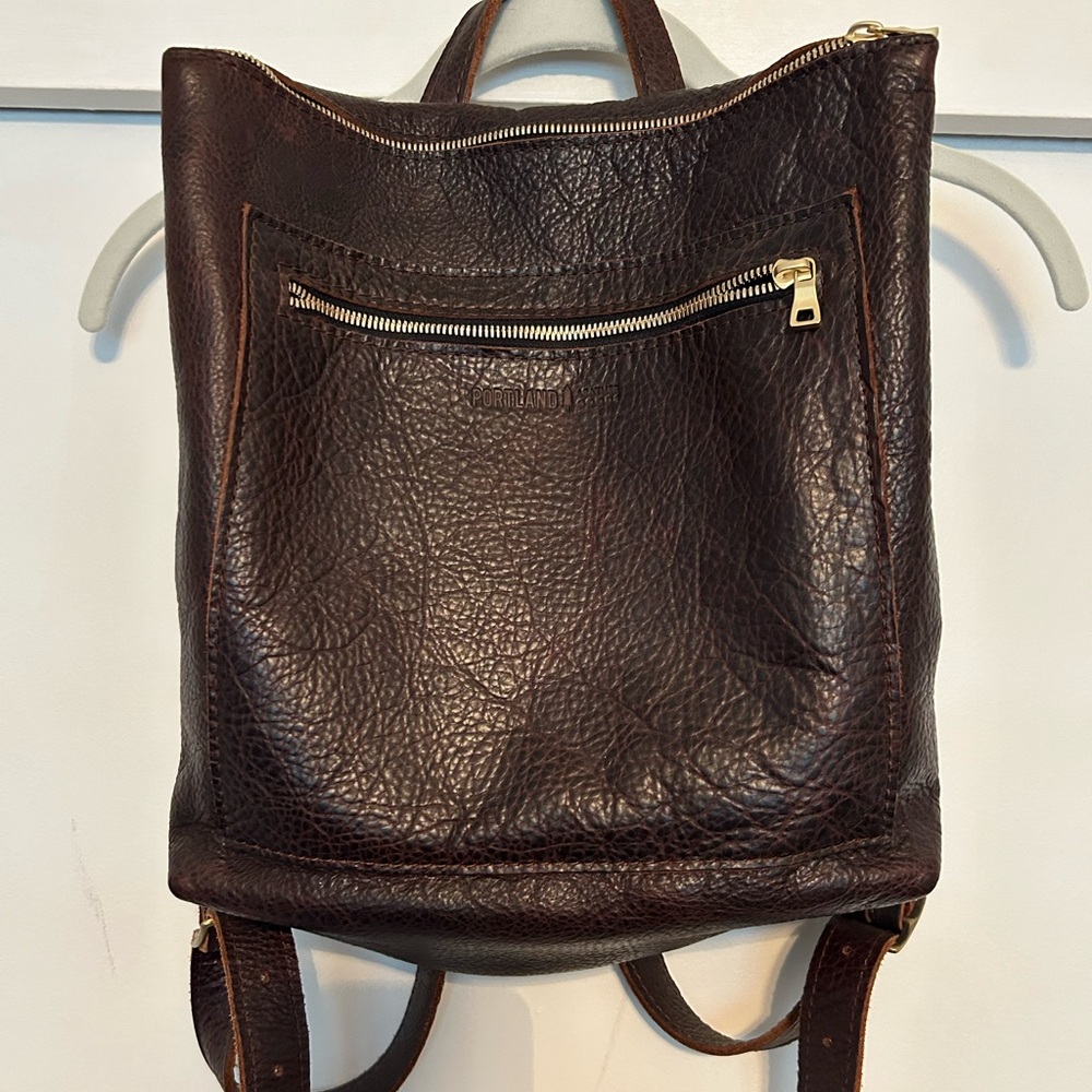 PLG Tote Backpack color is Cold Brew